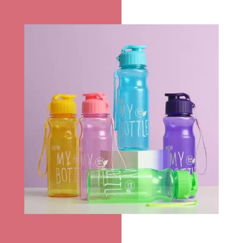 NEW BOTOL MINUM MY BOTTLE TALI DENGAN TUTUP FLIP KLIK TERBARU