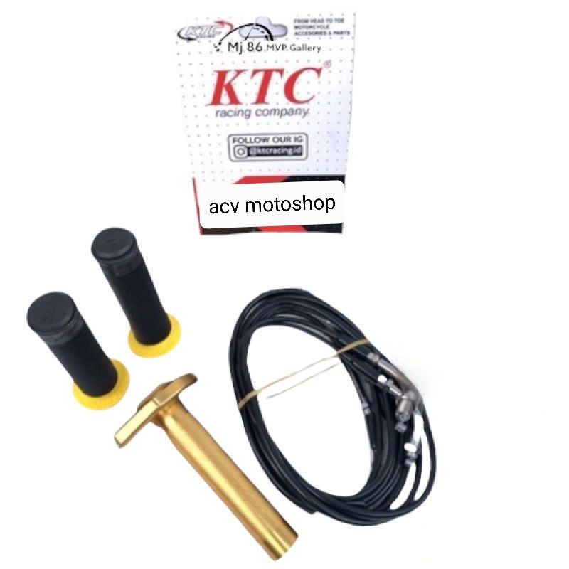 Gas spontan KTC 2 kabel bonus handgrip ktc original produk universal semua motor