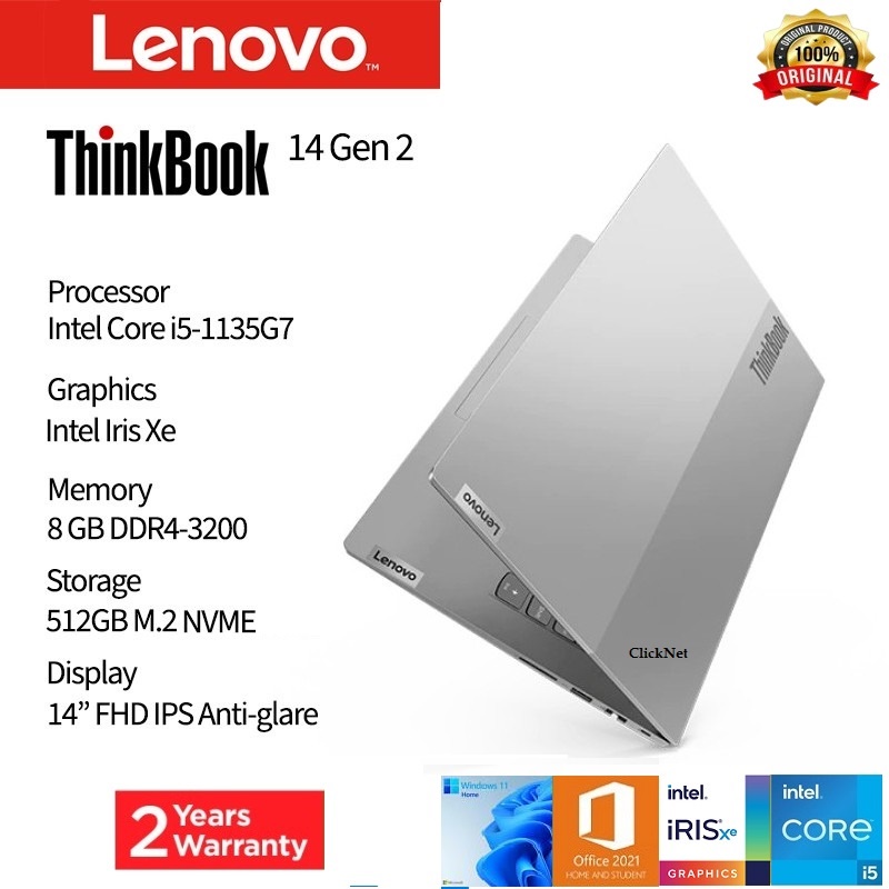 LENOVO THINKBOOK 14 G2ITL BRID I5-1135G7 8GB 512GB SSD FHD IPS WIN11 OHS21