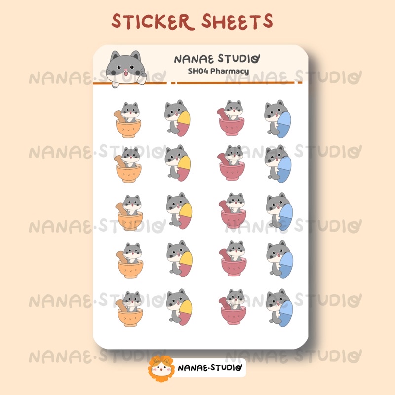 

Sticker Sheets - Pharmacy SH04 | Waterproof | Nanae.studio