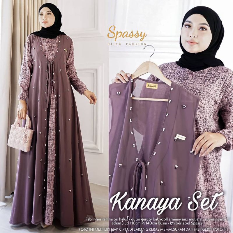 Kanaya Set Maxy Original By Spassy Gamis Setelan Outer Ceruty