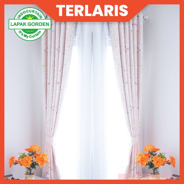 SARAE OFFICIAL - Gorden Katun Blazer Sakura Gordyn Gorden terlaris tinggi 200 dan 150cm COD TERLARIS