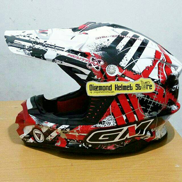 Helm GM Cross Supercross Neutron White Red