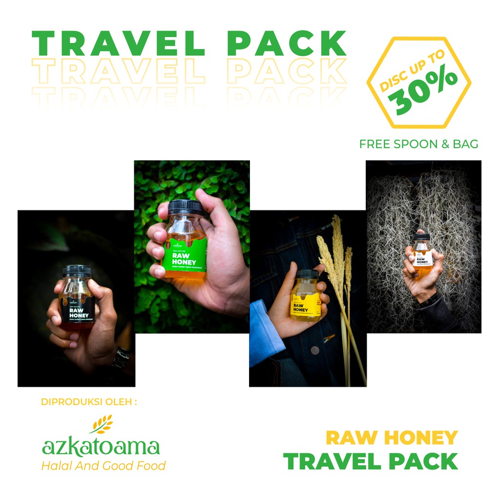 

Raw Honey Azkatoama - Madu Mentah Tanpa Proses Pemanasan - Travel Pack 150gr