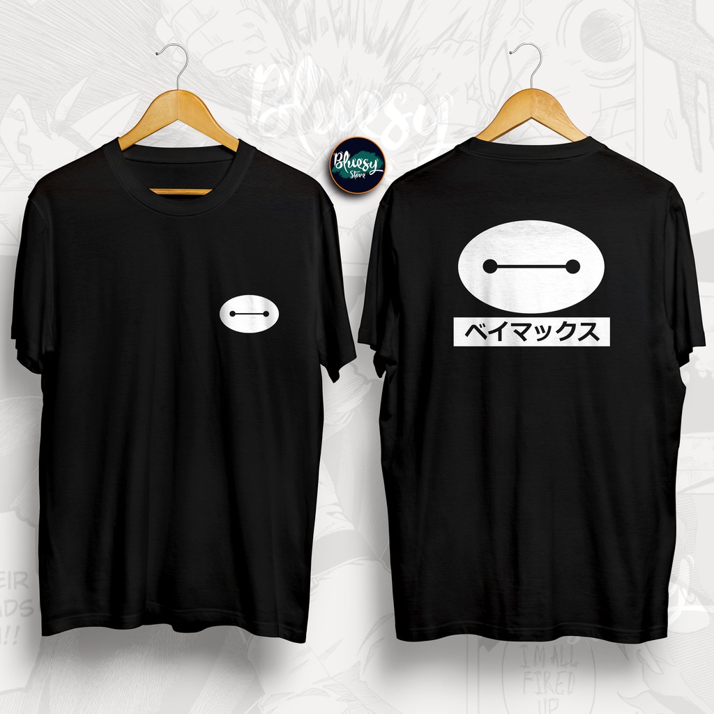 Kaos BAYMAX BIG HERO 6 KARTUN ANIMASI JAPANESE KANJI BAIMAKKUSU COMBED 30S