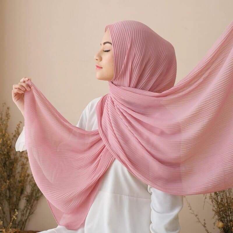 Pashmina Plisket Full Ukur 175X75 Diamond Premium Jahit Tepi-1