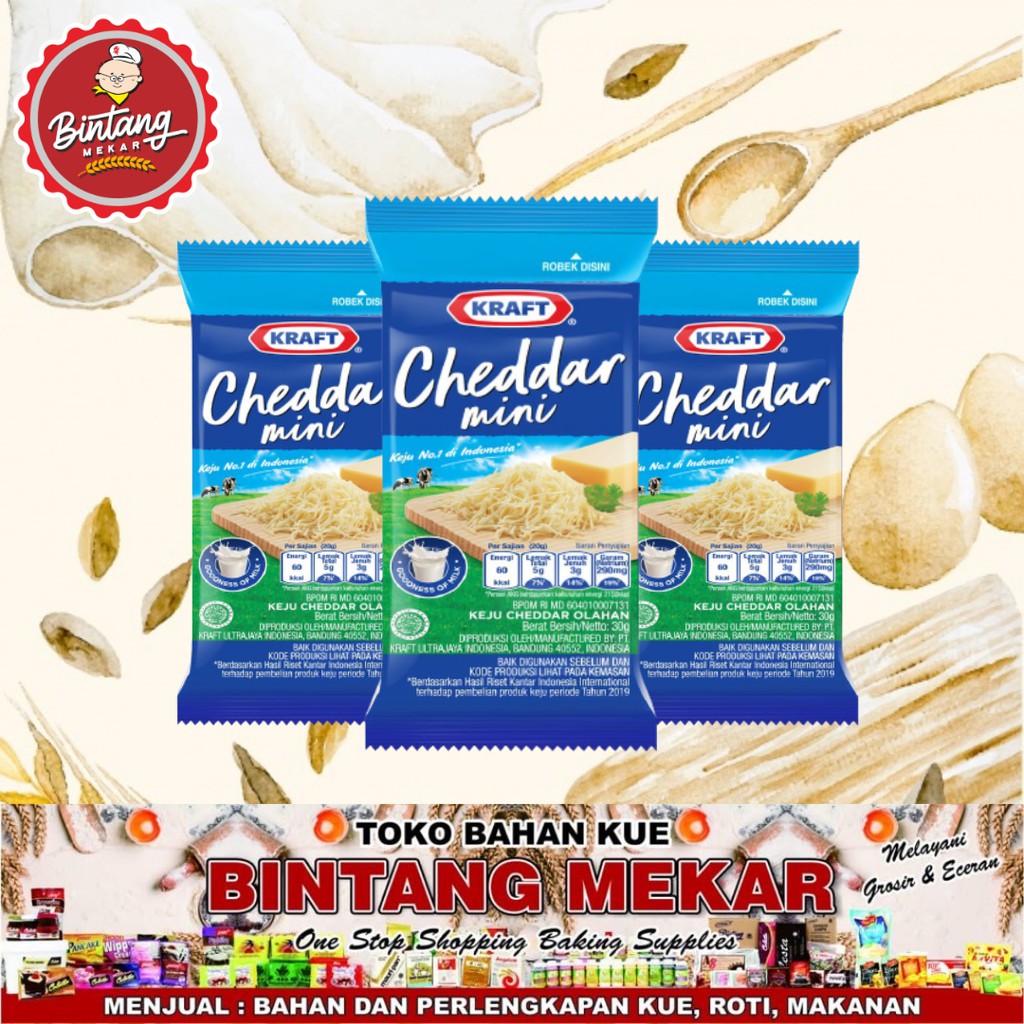 

Keju Kraft Cheddar Mini 30gr
