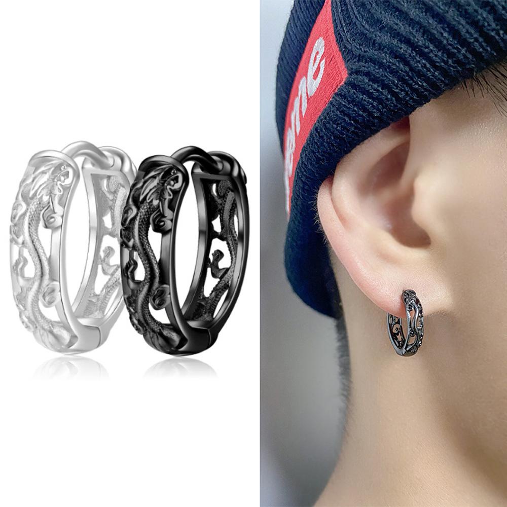 Needway Hoop Earrings Temperamen Baru Wanita Pria Jalan Hip Hop Naga