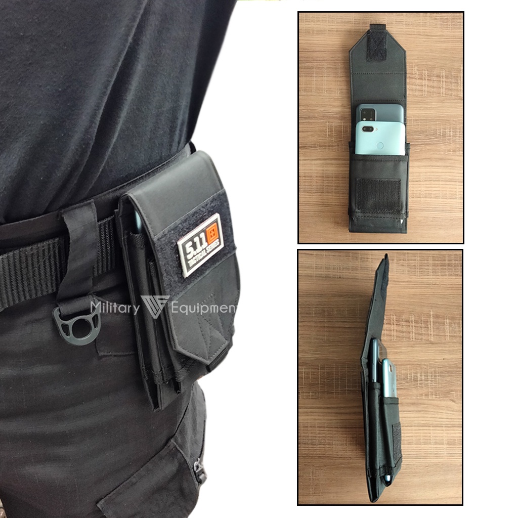 Sarung HP Tactical Sarung HP Pinggang Sarung HP Pria Free Patch 511 Warna Hitam Bisa COD