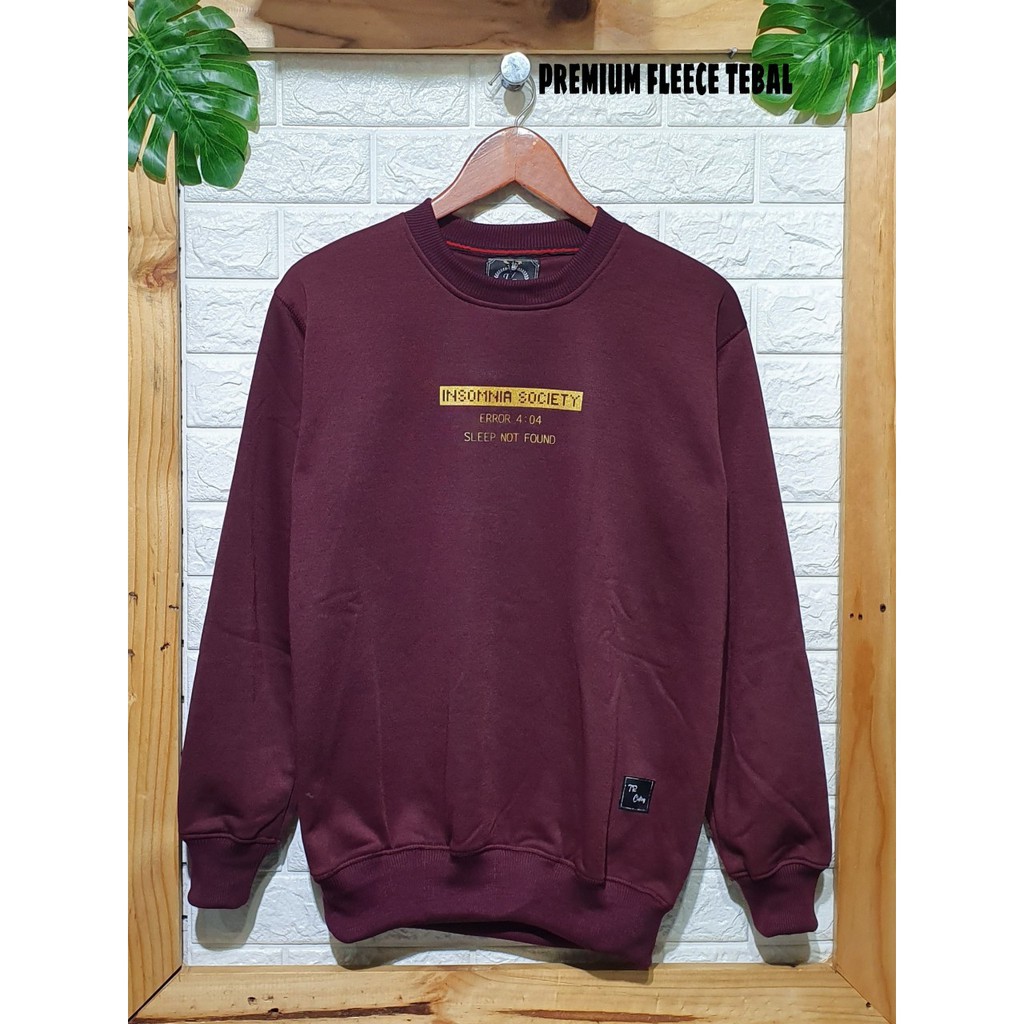 Sweater Oblong Cowok Merah Maroon Crewneck Pria Original Sablon Distro Cowo Brand Lokal Bandung Ori