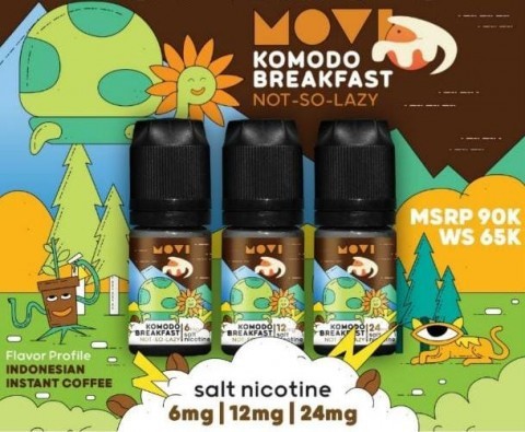 movi komodo breakfast not so lazy salt 6mg 12mg 24mg 30ml liquid vape