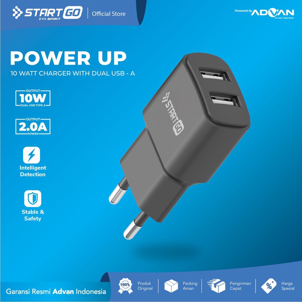 Advan STARTGO Adaptor Travel Charger 10Watt Garansi Resmi Advan