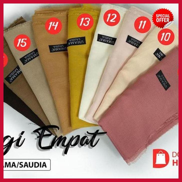 jilbab segiempat polos saudia katun rawis by saudia warna mustard - kuning promo