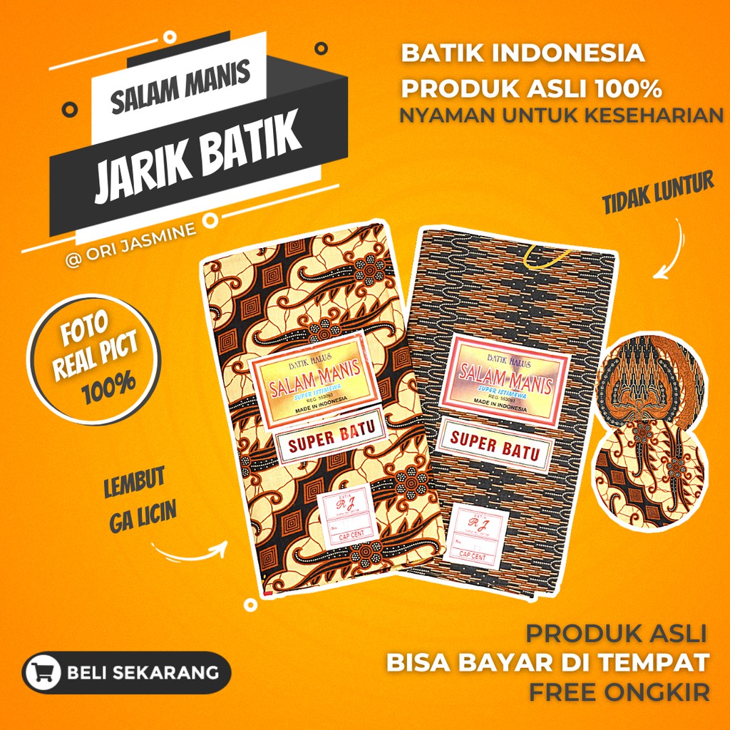 Kain batik meteran murah jarik batik tebal halus original kwalitas super  primis MPT SALAM MANIS