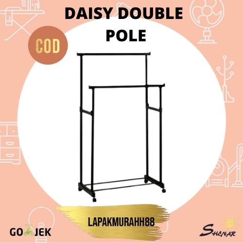 Double Stand Hanger / Gantungan Portable / Rak Serbaguna / Gantungan Handuk Seprei Baju Berdiri