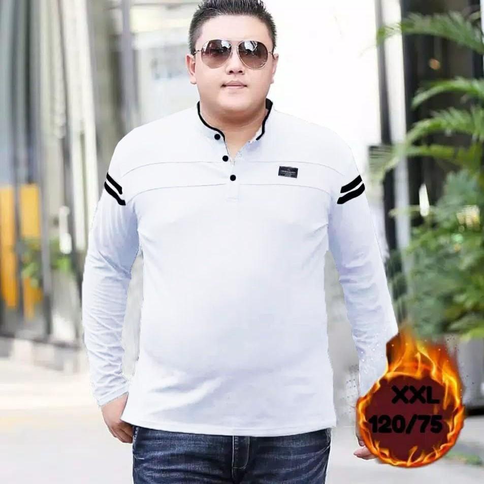 [KODE YHP8E] BAJU KAOS PRIA KRAH KOKO BIGSIZE/JUMBO XL-XXL-3XL/ATASAN LENGAN PANJANG/BAJU PRIA PEGAS