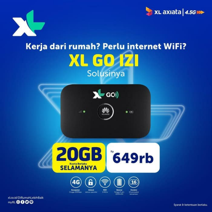 Dijual Modem Mifi Huawei E5573 Free 20Gb XL Modem Wifi Portable Original Berkualitas