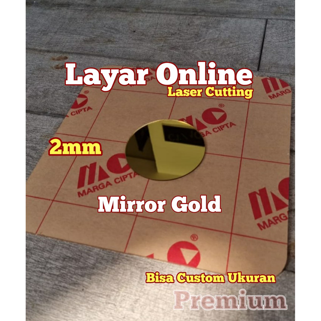 Acrylic Mirror Gold 2mm Diameter Akrilik Kaca Bulat Lingkaran