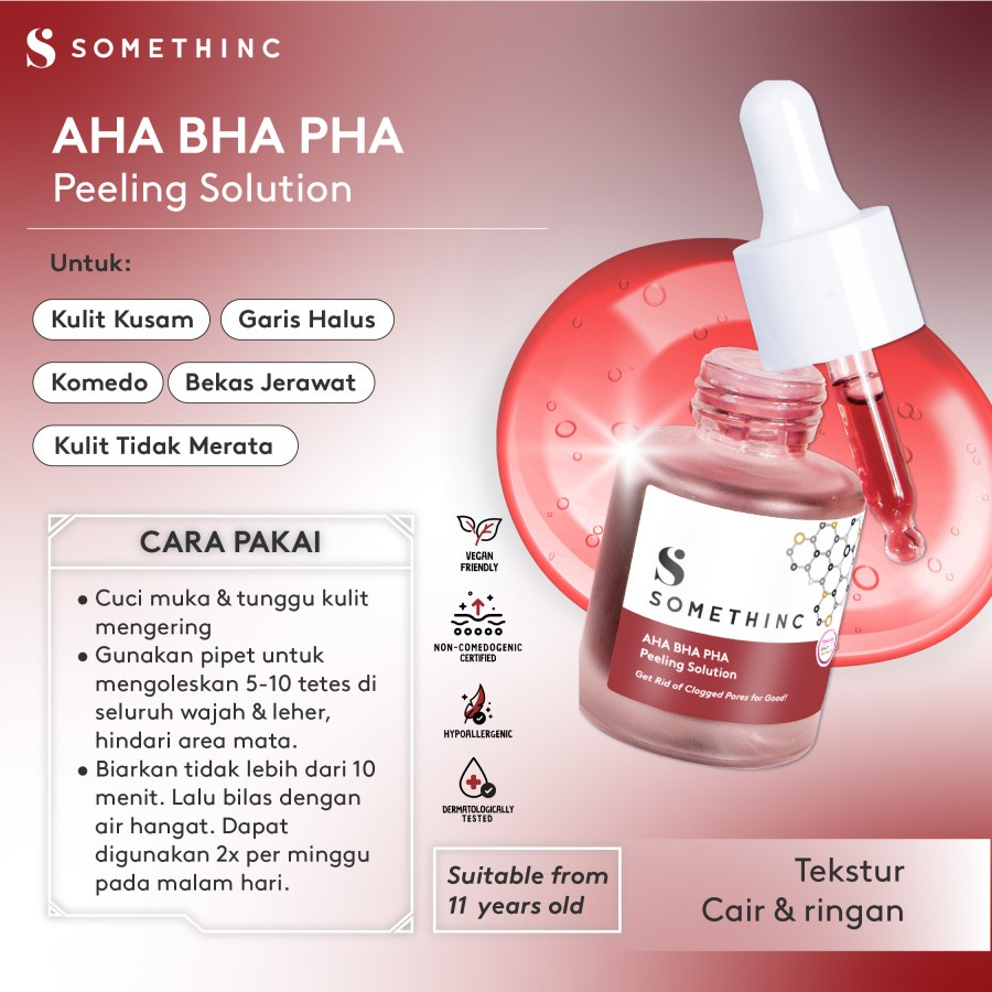 SOMETHINC AHA BHA PHA Peeling Solution Serum Peel Exfoliant Chemical Exfoliator Pengelupas AHABHAPHA