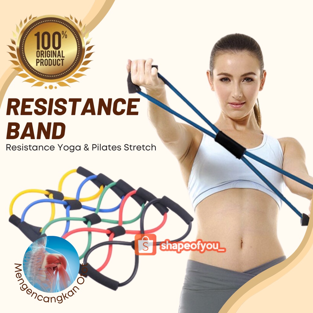 Grosir PROMO Tali Bantu Otot Gym Fitness/resistance Yoga &amp; Pilates Stretc Elegan