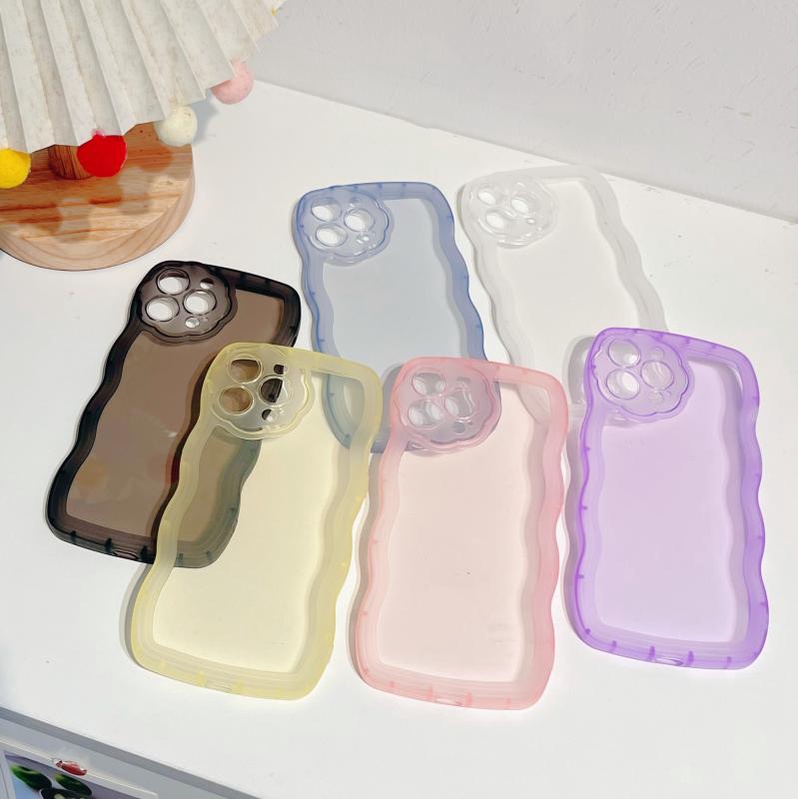 Soft Case TPU Transparan Warna Permen Macaron Untuk iPhone XR 7plus 8plus 7 8 11 12 13 Pro Max X XS