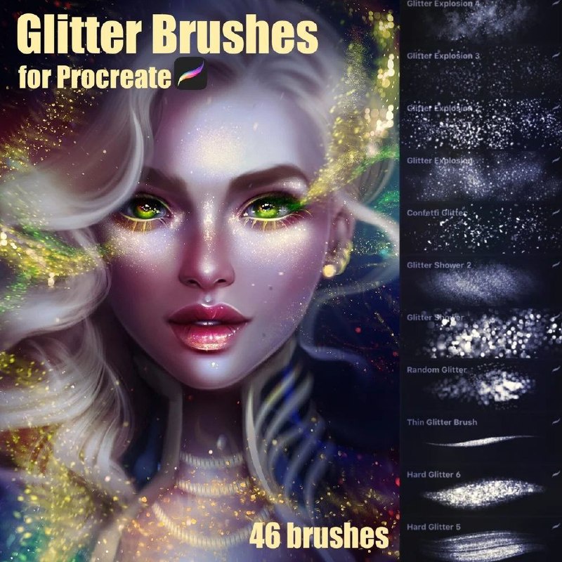 Procreate Brush - 130+ Brushes Tattoo, Wings &amp; Glitter Effects Brush Stamps