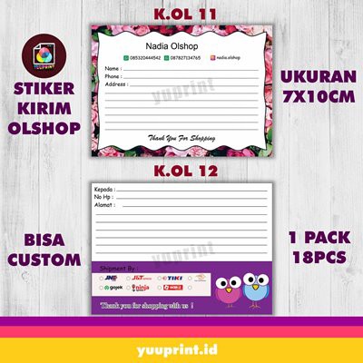 

STIKER ALAMAT LABEL PENGIRIMAN PAKET OLSHOP MURAH READY STOCK SIAP KIRIM