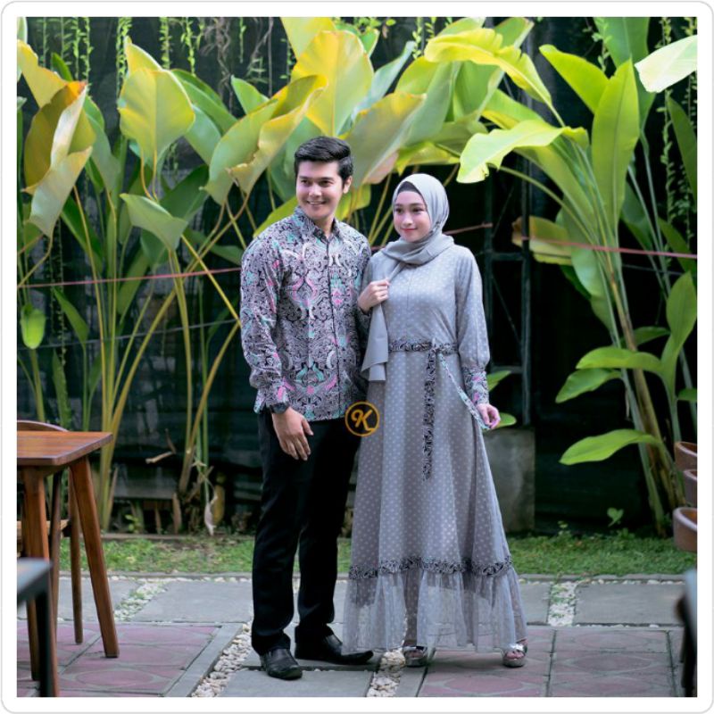 Baju Gamis Couple Batik Pasangan Keluarga Best Seller [PREMIUM QUALITY] - Kain Katun Tebal