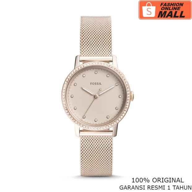 JAM TANGAN WANITA FOSSIL ES4364 NEELY THREE-HAND PASTEL PINK ORIGINAL