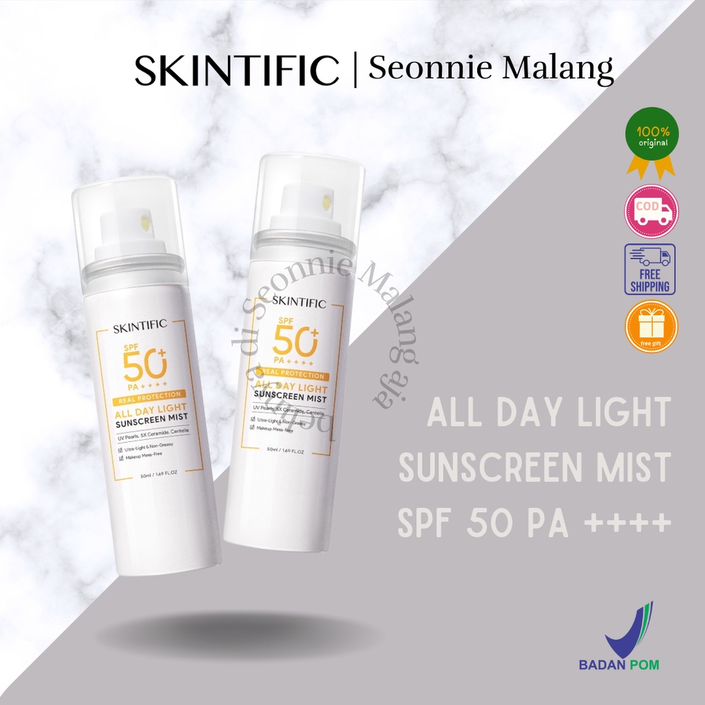 Jual Skintific All Day Light Sunscreen Mist Spray SPF 50 PA Shopee 