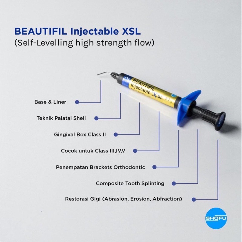 Beautifil injectable X XSL shofu resin composite flow komposit flowable gigi cair