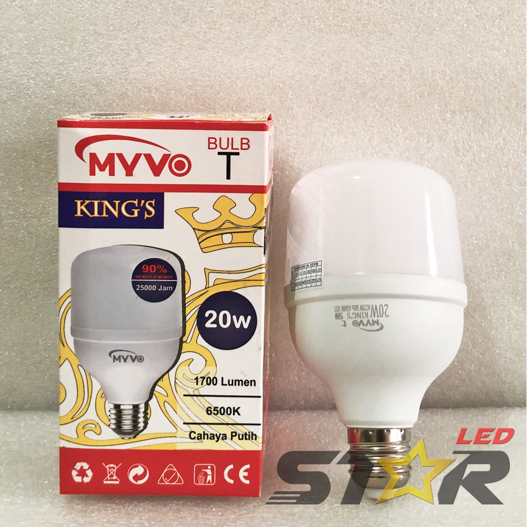 LAMPU MYVO King's Bulb T LED 15 WATT 20 WATT LAMPU BOHLAM TABUNG MURAH HEMAT ENERGI STAR LED