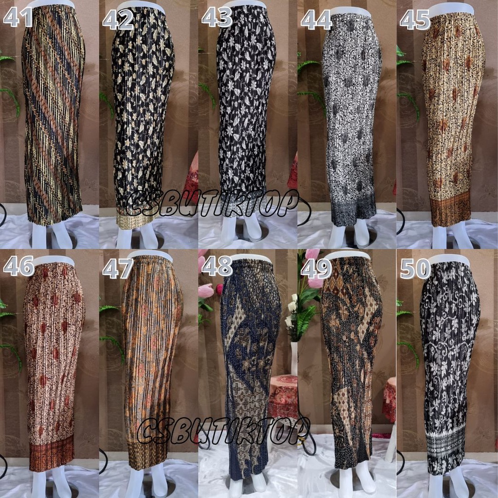 Rok Plisket Batik Bawahan Kebaya Motif Melati Silver Dan Lainnya