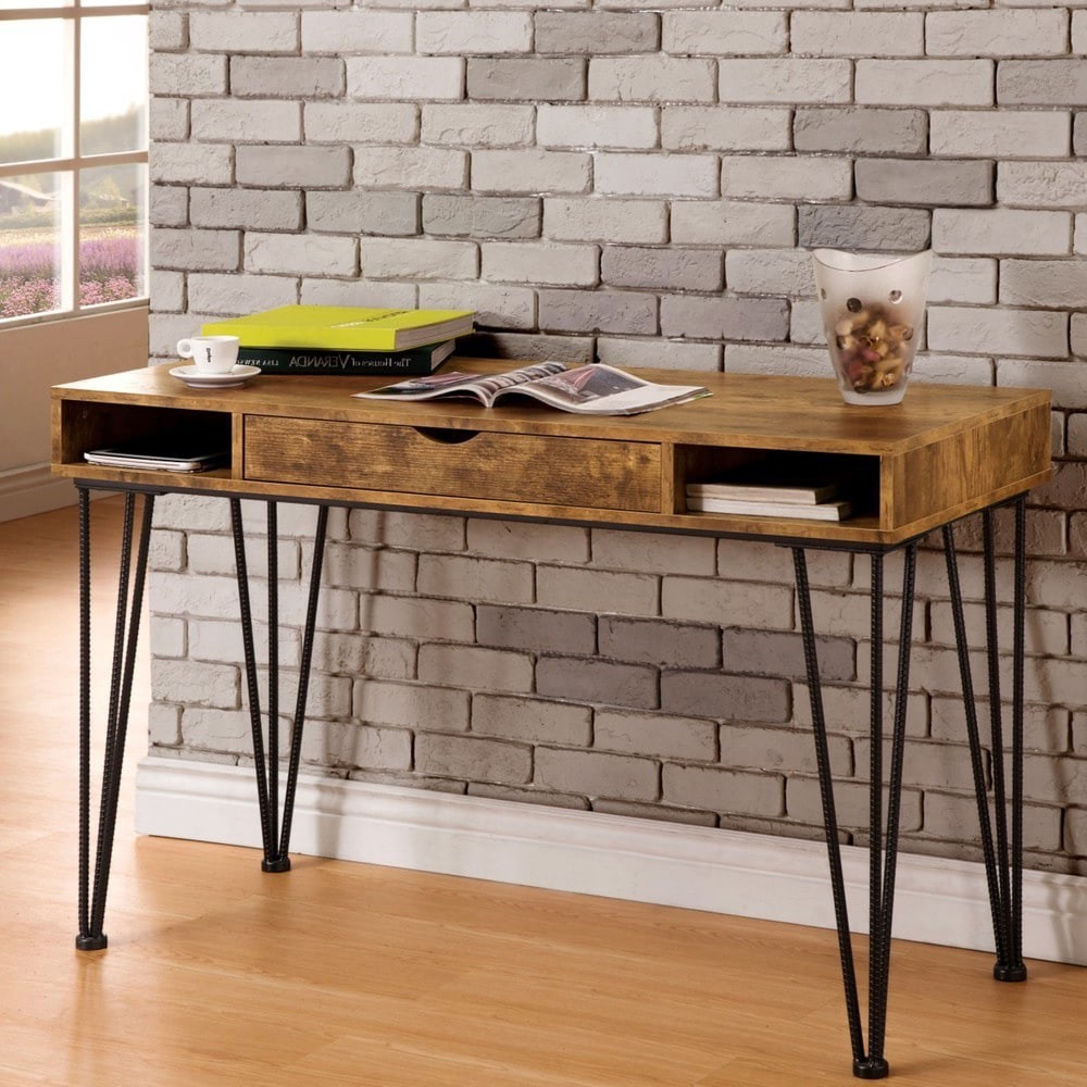 Meja Kerja Industrial Minimalis Laci Hollow