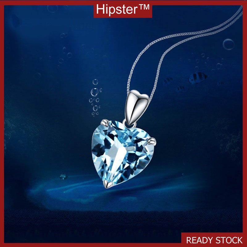 Fashion New Moissanite Heart of the Ocean Pendant Clavicle Chain