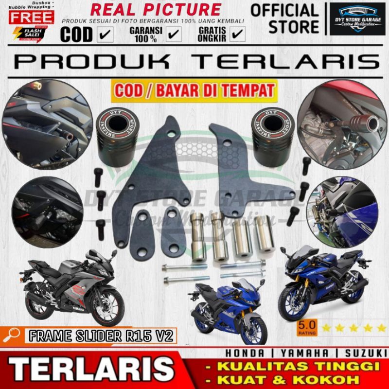 Bracket Frame slider pengaman bodi fairing yamaha R15 V2 Lama | Crash Guard bodi protector Yamaha R1