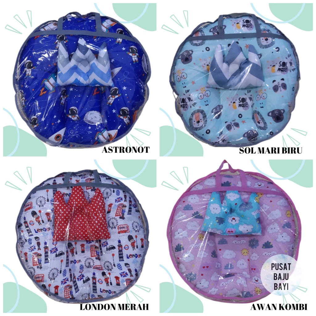 Sofa Bayi Multifungsi Bisa Bolak - Balik Motif FREE Bantal Peyang Mahkota dan Tas / Sofa Bayi Tanpa Gesper