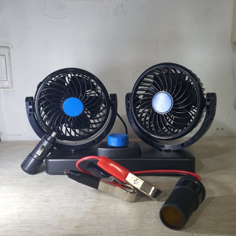 Kipas Angin Mobil Fleco F 104-2 Double Blower