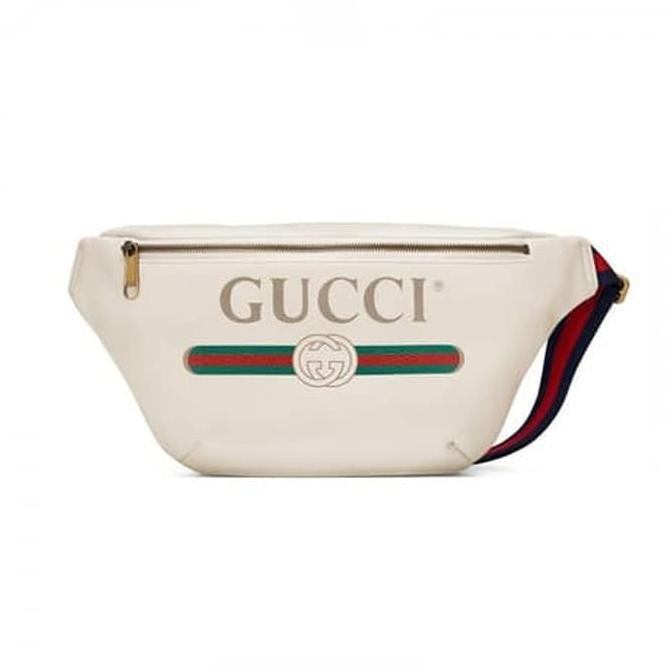 gucci print leather bag