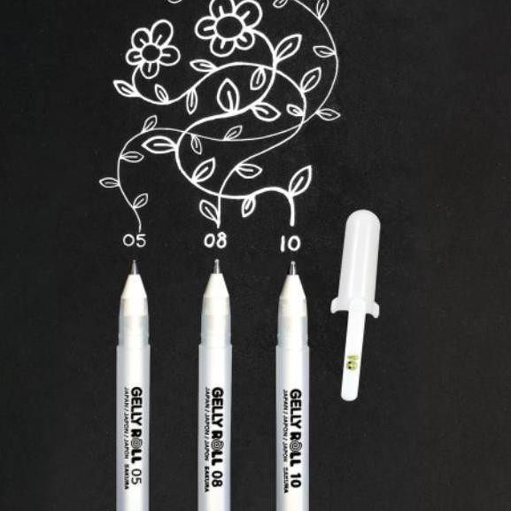 

Dijamin Miring harga.. Bolpoin White ink gel pen Sakura Gelly Roll 05 08 10 satuan