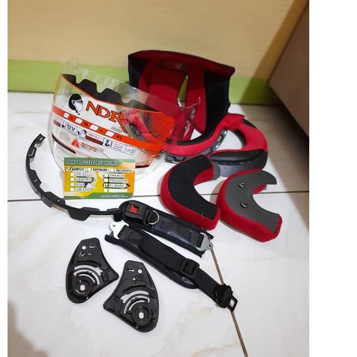 New Paket komplit busa dan kaca visor hlm KYT DJ MARU putih kancing besi ~