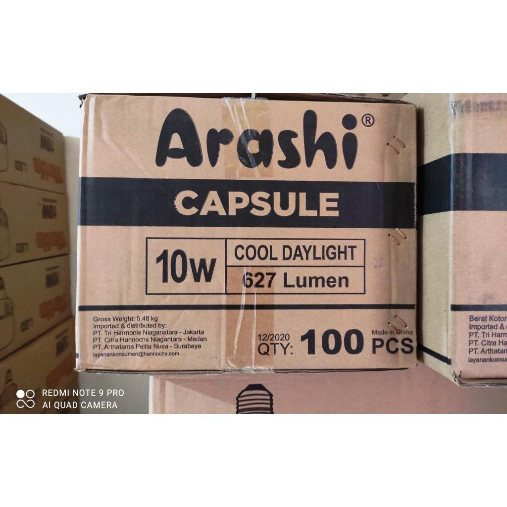 Lampu Led Arashi 10 Watt Garansi 1 Tahun / Lampu Arashi 10w / Lampu Bohlam 10 Watt / Lampu 10 Watt