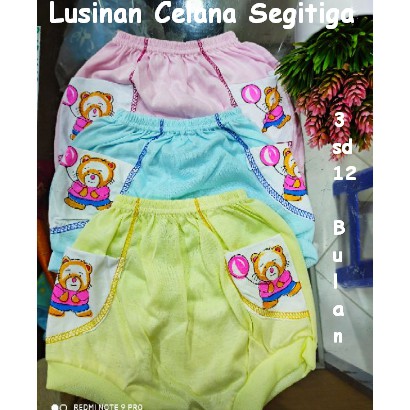 1 Lusin Celana Pendek [SEGITIGA]  Bayi Harian Grosir Lusinan