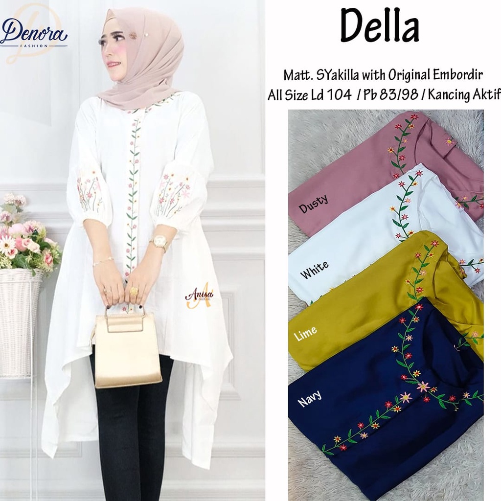 TUNIK POLOS ATASAN MUSLIM WANITA REMAJA CEWEK BAJU TUNIK MUSLIM KEKINIAN TERBARU