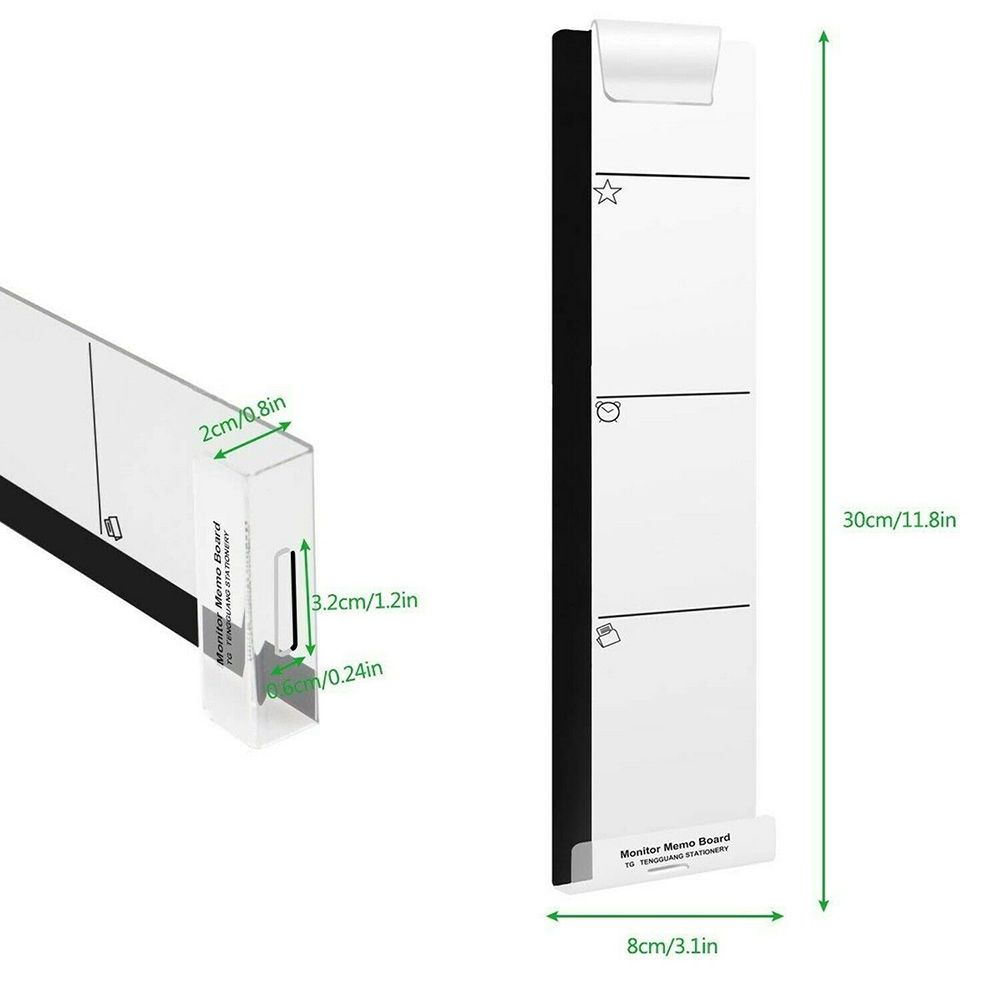 QUINTON Taps Card Holder Sticky Note Phone Holder Monitor Memo Board Home Stylish Transparent Acrylic Computer Screen Message Board/Multicolor