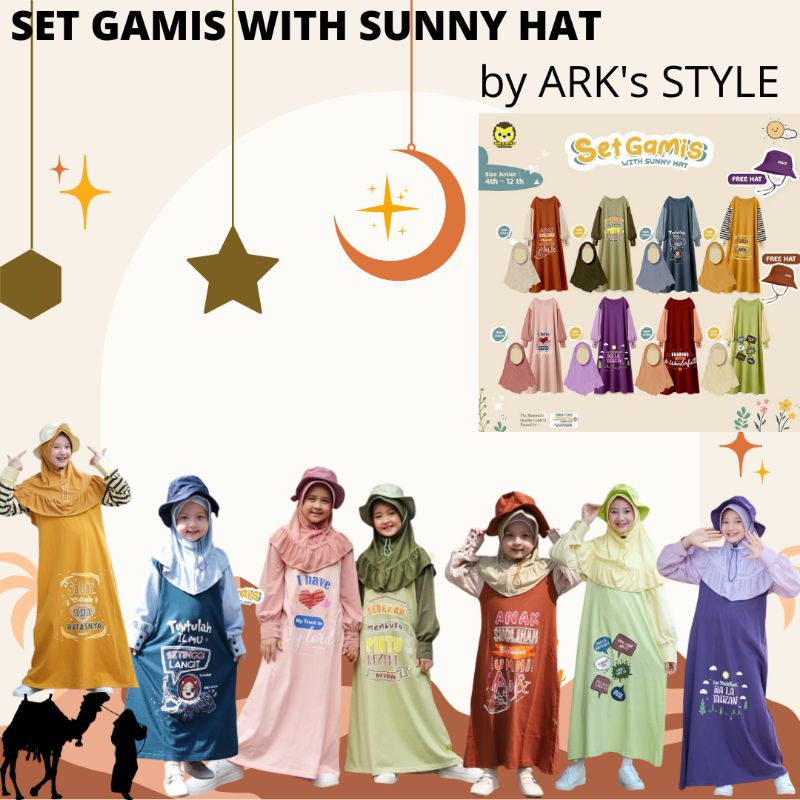 SET GAMIS WITH SUNNY HAT by ARK'S STYLE izzi.kids
