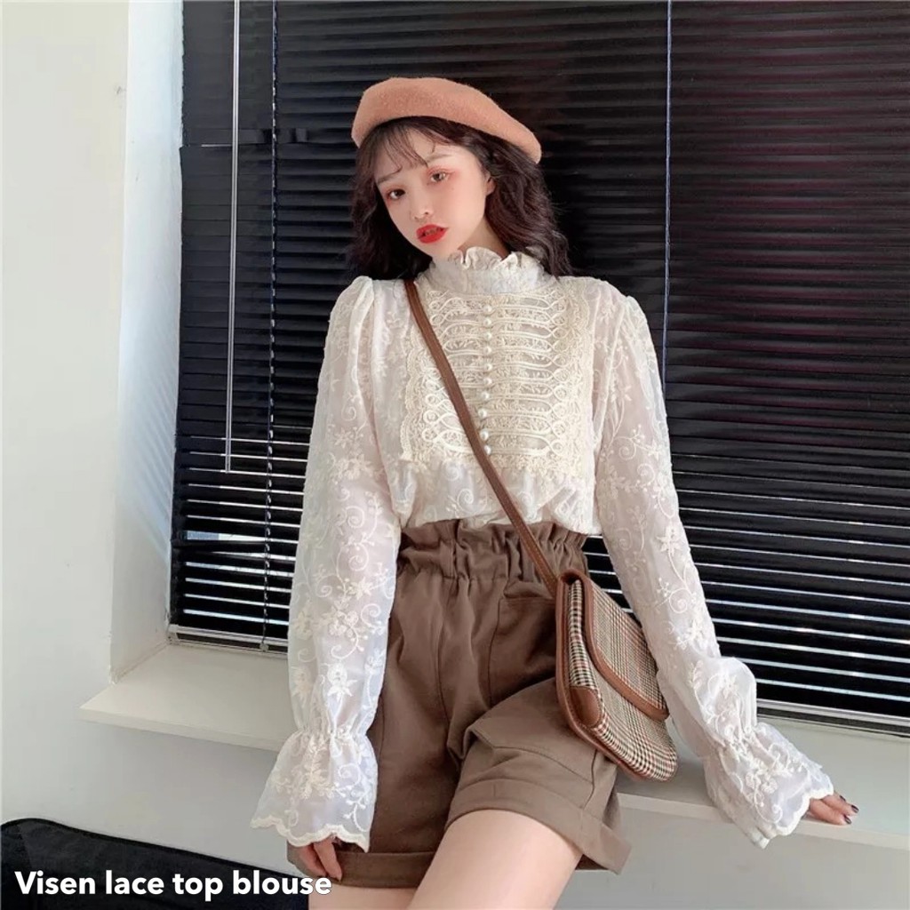 Visen lace top blouse -Thejanclothes