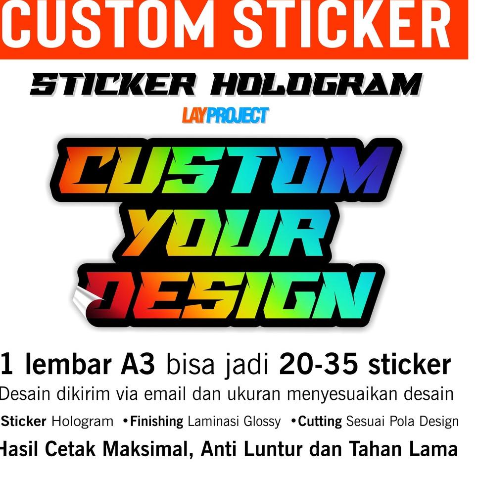 

[PRODUK DNMKP] Custom Sticker Vinyl Stiker Hologram A3 Logo Toko Bengkel Komunitas Thailook LAY PROJECT CD7