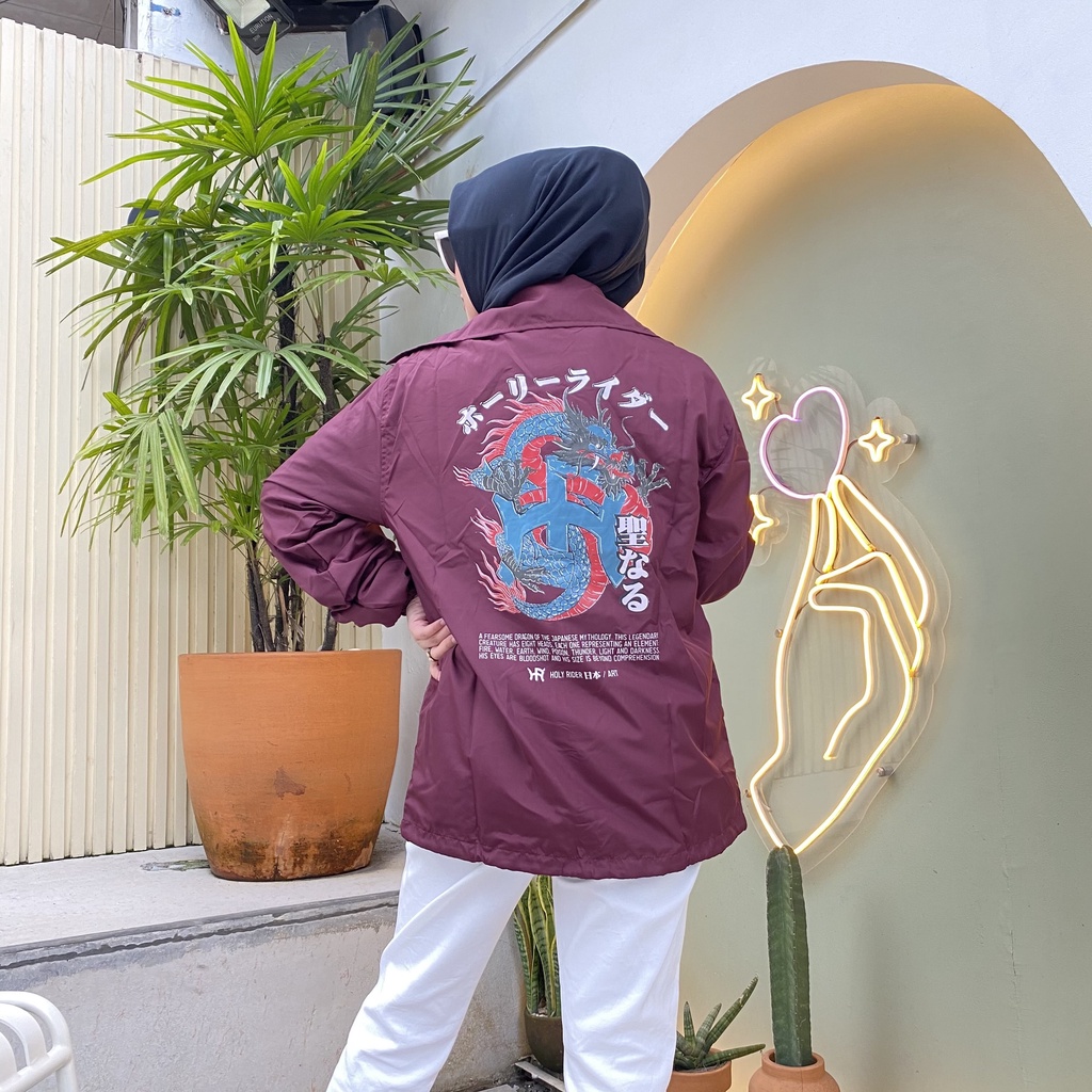 DRAGON Coach Jacket holyrider  MAROON II Jaket Coach model Windbreakers