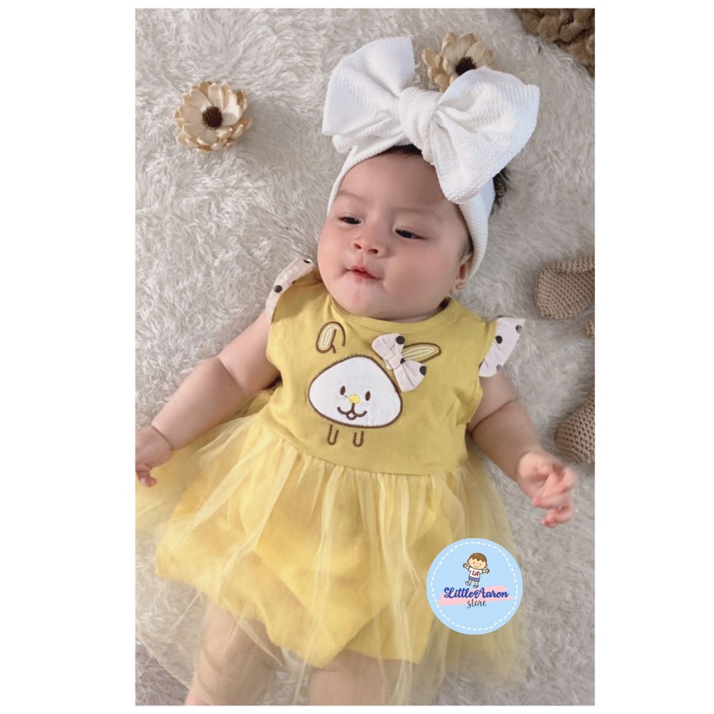 LittleAaron DRESS RABBIT PEEP 8826 EBV Baju Dress Anak Perempuan Import 6 bulan - 3 tahun